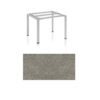 Kettler Float Gartentisch 95x95 cm, Aluminium silber, Tischplatte Keramik grau-taupe