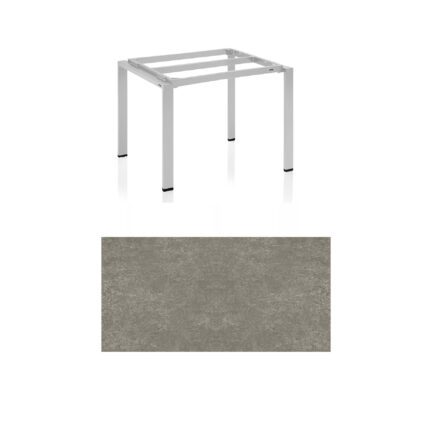Kettler Float Gartentisch 95x95 cm, Aluminium silber, Tischplatte Keramik grau-taupe