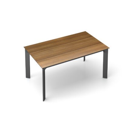 Kettler "Diamond" Tischsystem Gartentisch, Gestell Aluminium anthrazit, Tischplatte HPL Teak-Optik mit Fräsung, 160x95 cm