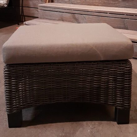 Siena Garden "Corido" Loungehocker, Gestell Aluminium anthrazit matt, Geflecht charcoal grey, Kissen taupe meliert