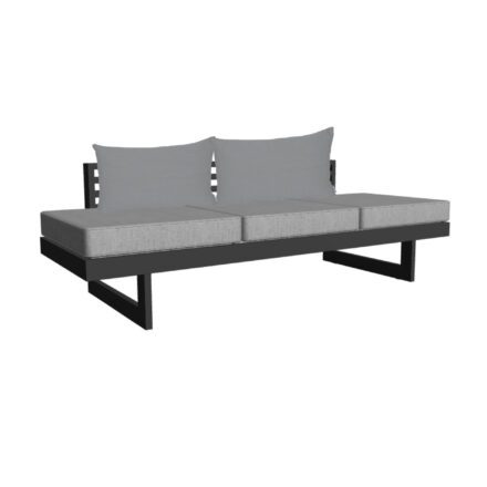 Stern "New Holly" Lounge/Liege, Gestell Aluminium anthrazit, Sitzfläche Textil karbon, Sitz- und Rückenkissen seidengrau