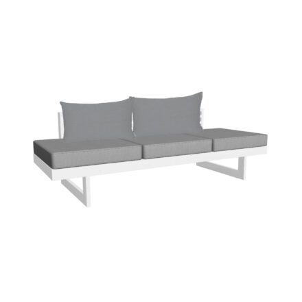 Stern "New Holly" Lounge/Liege, Gestell Aluminium weiß, Sitzfläche Textil silber, Sitz- und Rückenkissen seidengrau