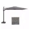 4Seasons Outdoor "Siesta Premium" Pendelschirm 3 x 3 m, Gestell Alu anthrazit, Bezug charcoal, mit Granitsockel