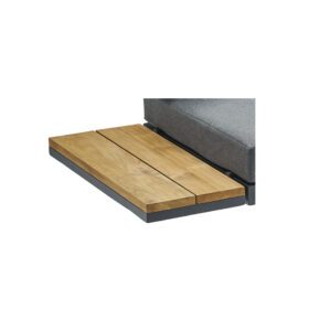 CASA DOMA "Aragona" Seitenablage Teak, Gestell Aluminium anthrazit