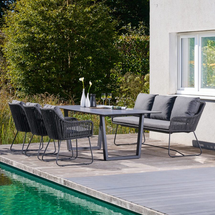 CASA DOMA Ribera/Falerna GartenmöbelSet mit Diningsessel, Diningbank L