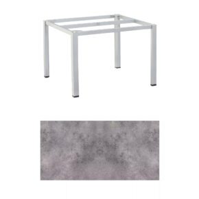 Kettler "Cubic" Tischgestell 95x70 cm, Aluminium silber mit HPL-Platte anthrazit