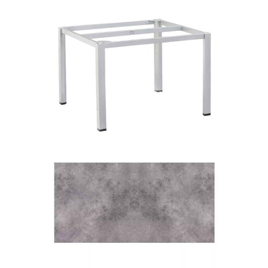 Kettler "Cubic" Tischgestell 95x70 cm, Aluminium silber mit HPL-Platte anthrazit