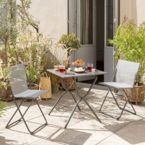 Lafuma "Balcony" Set 3-teilig, Stahlrohr titane, Batyline® terre - ©LAFUMA MOBILIER - Pierrick Verny