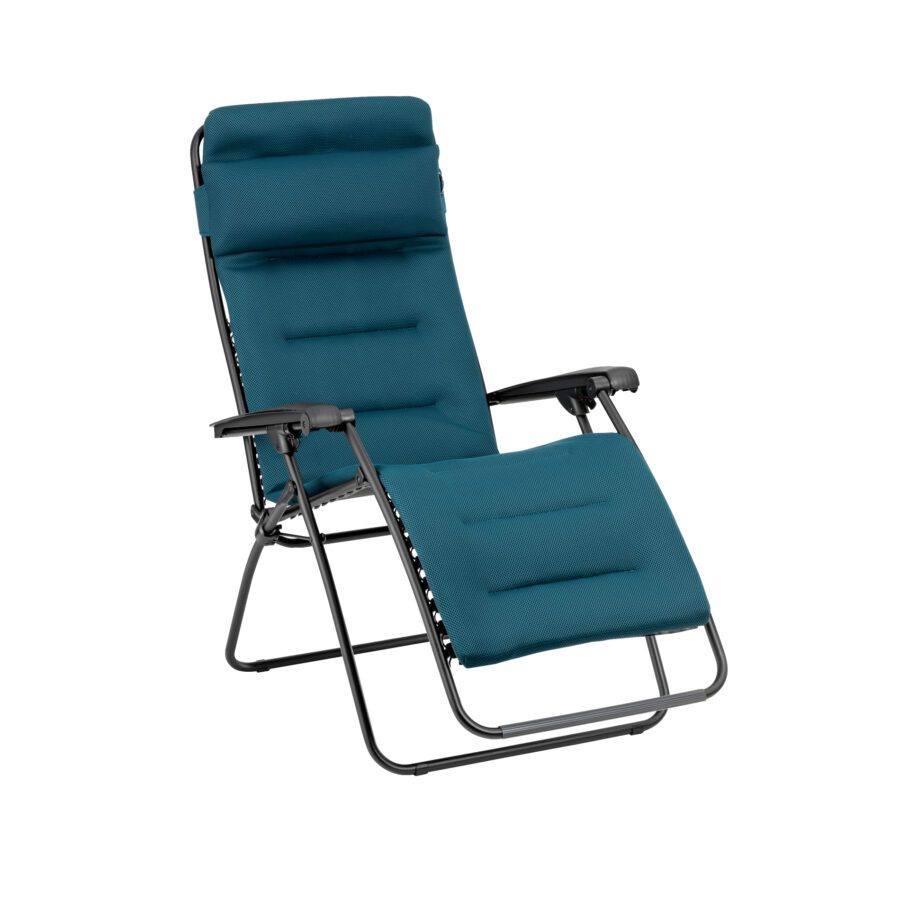 Lafuma Relaxsessel "RSX Clip", Stahlrohr schwarz, Textilgewebe AIR COMFORT® coral blue