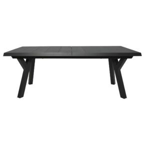 Lesli Living “Castilla“ Ausziehtisch, Gestell Aluminium charcoal, Tischplatte Keramik wood grey, 204/264x102 cm