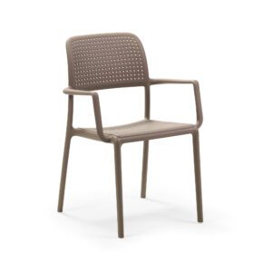 NARDI "Bora" Stapelstuhl, Gestell und Sitzfläche Kunststoff taupe