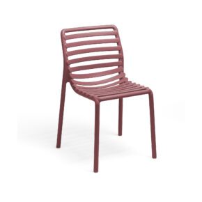 NARDI "Doga Bistrot" Stapelstuhl, Gestell und Sitzfläche Kunststoff marsala