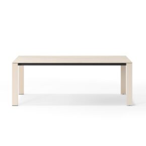 SIT Mobilia "Etna" Gartentisch 172/232x95 cm, Stahl ecru, Tischplatte Keramik 6mm Travertin