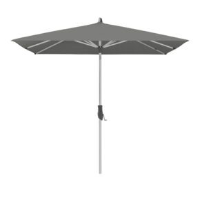 Glatz "Alu-Twist easy", Sonnenschirm, Gestell Aluminium natureloxiert, eckig, Dessin 157 - Stone Grey (© by GLATZ AG, Schweiz)