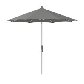 Glatz "Alu-Twist easy", Sonnenschirm, Gestell Aluminium natureloxiert, rund, Dessin 157 - Stone Grey (© by GLATZ AG, Schweiz)