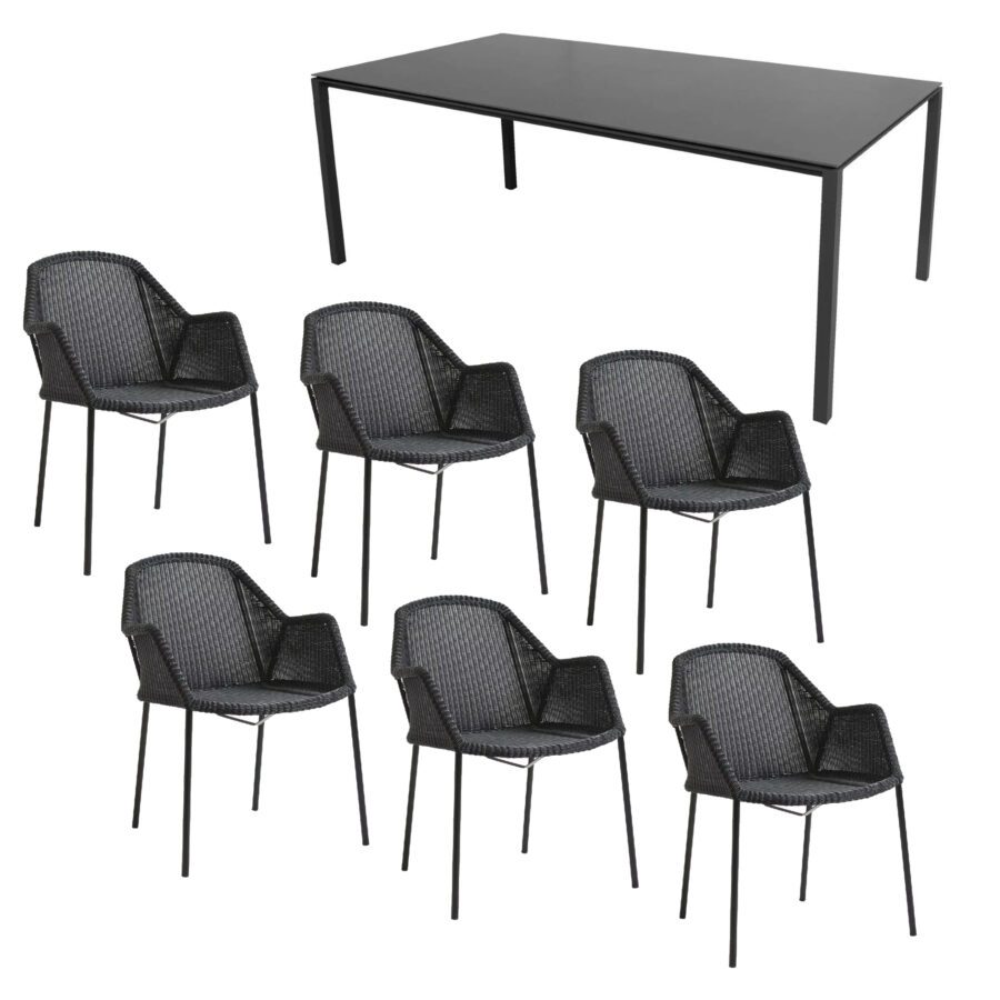 Caneline GartenmöbelSet mit Stuhl Breeze und Tisch Pure