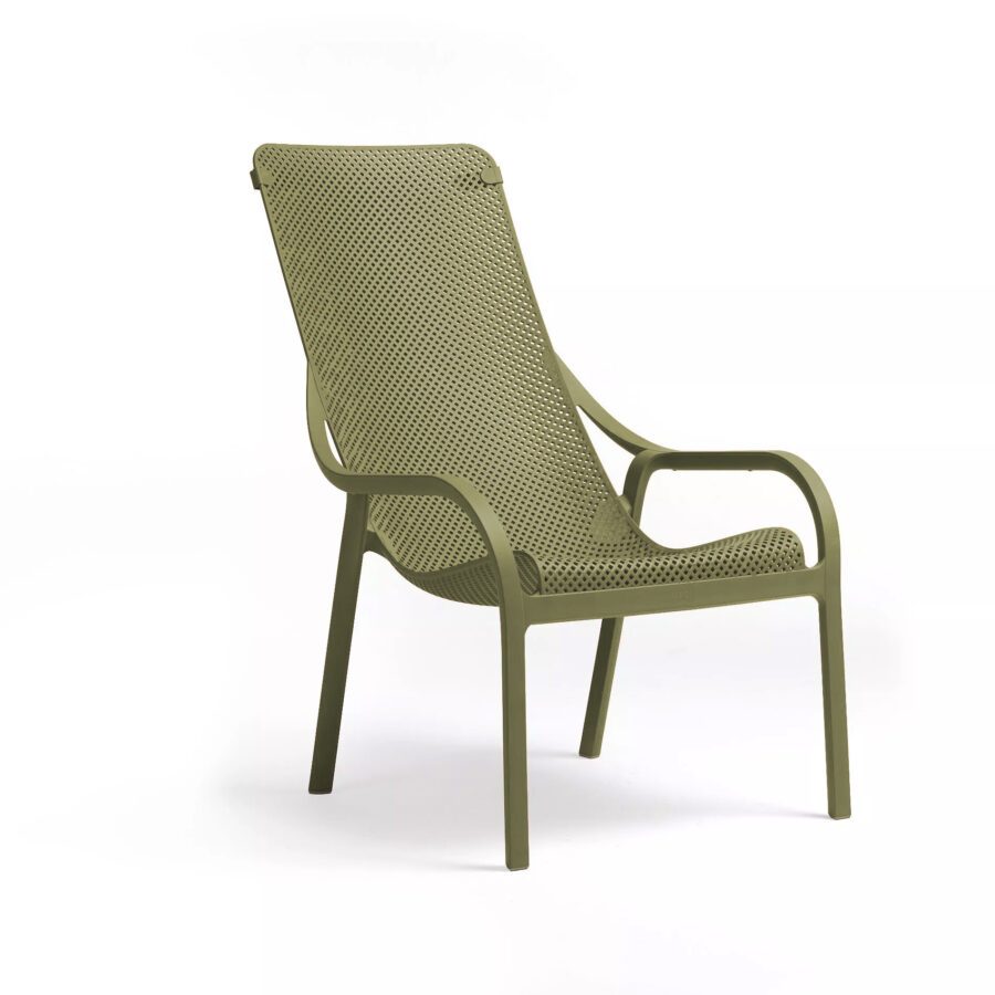 NARDI "Net" Loungesessel, Gestell und Sitzfläche Kunststoff in der Exklusivfarbe agave