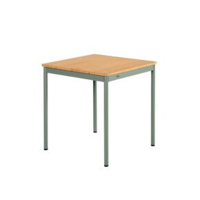 Brafab "Nox Bistro" Gartentisch 70x70 cm, Gestell Aluminium dusty green, Tischplatte Bambus