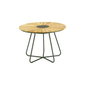 Liadomo "Atina" Gartentisch Ø 110 cm, Edelstahl dunkelgrün, Teakholz mit Glaskeramik-Einlage