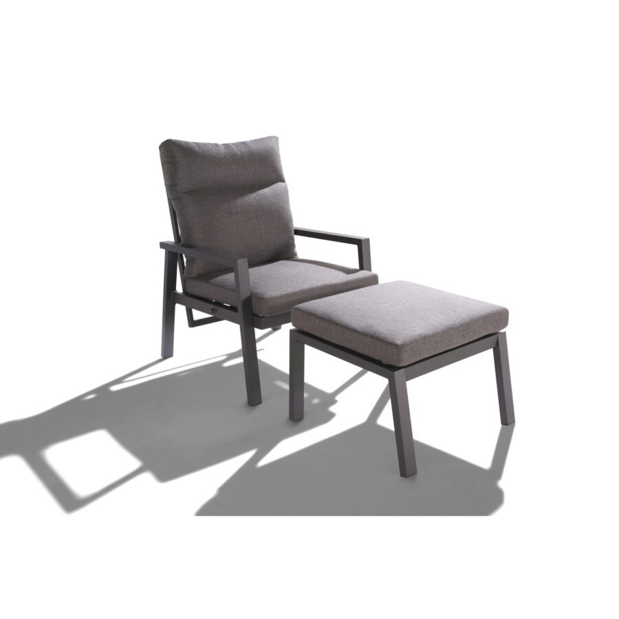 Liadomo "Scapoli" Loungeset 2-teilig, Alu anthrazit, Bezug Olefin grau
