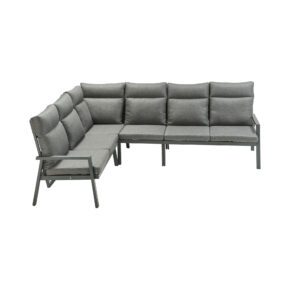 Liadomo "Scapoli" Eckloungeset, Alu anthrazit, Bezug Olefin grau