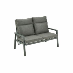 Liadomo "Scapoli" 2-Sitzer Loungesofa, Alu anthrazit, Kissenbezüge Olefin grau