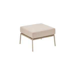 CASA DOMA "Falcone" Loungehocker, Aluminium cream, Rope fossil