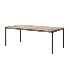 Cinas "Mood Classic Midway" Gartentisch 204x100 cm, Aluminium anthrazit, Tischplatte mit Teakplanken
