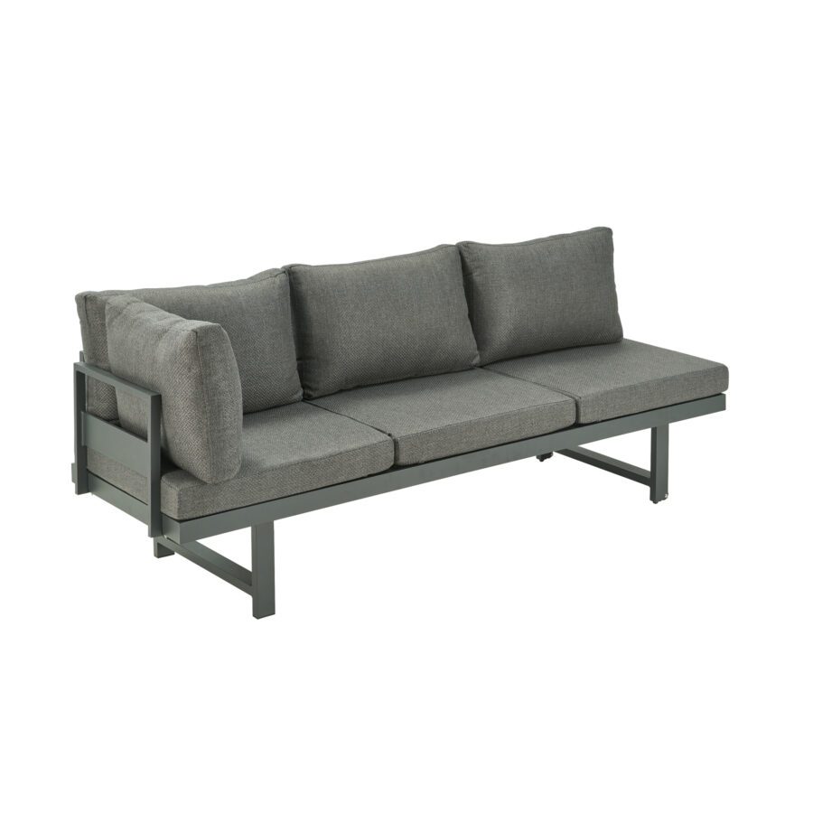 Liadomo "Callipo" Multifunkionsliege 216x60x35 cm, Alu anthrazit, Bezug Olefin grau