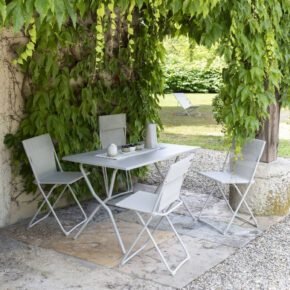Lafuma "Balcony" Set 5-teilig, Stahl seigle, Batyline® seigle ©LAFUMA MOBILIER - Sébastien Sassoulas
