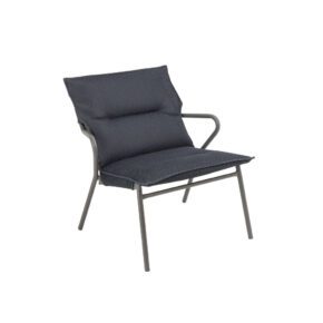 Lafuma "Vence" Loungesessel, Gestell Stahl titane, Bespannung Batyline® DUO grey, abnehmbare Polsterung BeComfort® dark grey