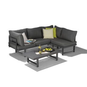 Liadomo "Callipo" Loungeset, Alu anthrazit, Kissen Olefin grau