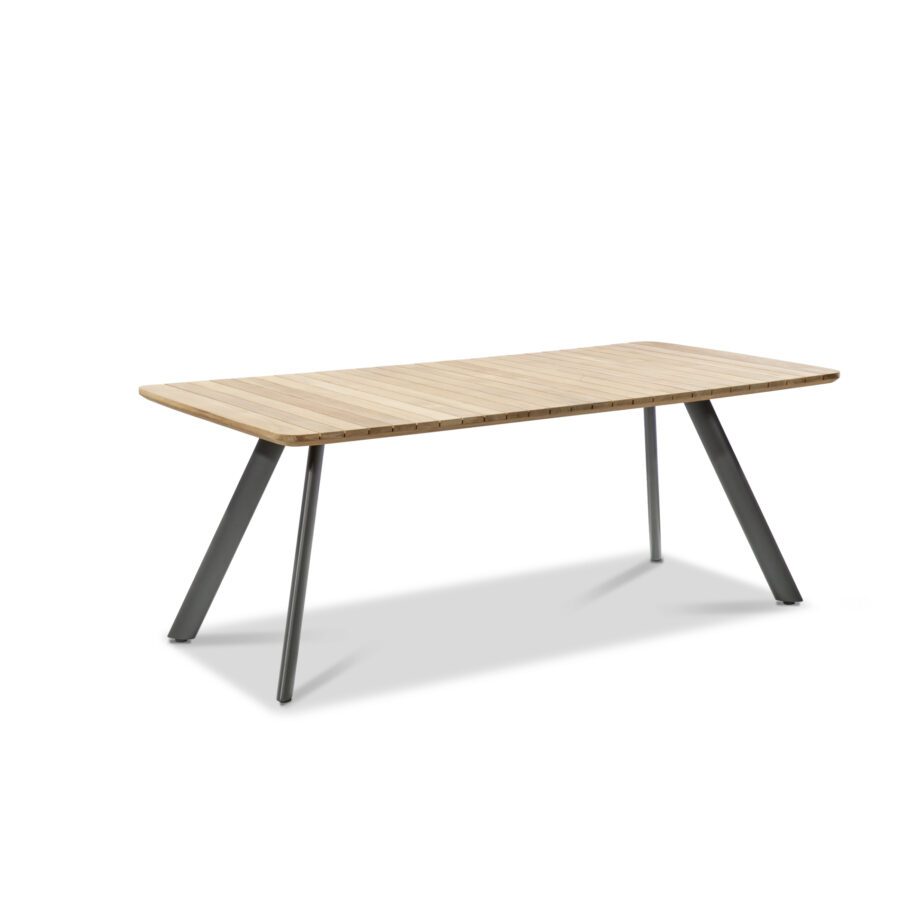 Musterring "Schweden" Gartentisch 200x90 cm, Aluminium anthrazit, Teak