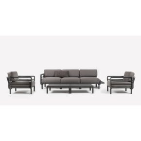 NARDI "Maximo" Loungeset, Kunststoff basalto, Kissen Sunbrella® lava