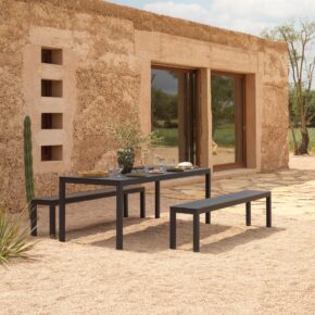 NARDI "Rio" Gartenmöbel-Set, Gestelle, Sitzfläche und Tischplatte Aluminium anthrazit