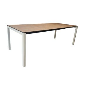 SIT Mobilia Ausziehtisch Etna, 160-220x95 cm, Gestell Edelstahl ecru, Tischplatte HPL Sandstone