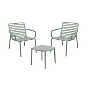 NARDI "Doga Relax" Loungesessel, Gestell und Sitzfläche Kunststoff mint, mit Beistelltisch "Doga"