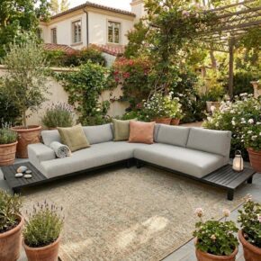 Hartman "Cameron" Loungeset, Alu-Gestell anthrazit, Textilbezüge Sunbrella® chalk grey