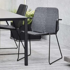 Cane-line "Vision" Gartenstuhl, Gestell Stahl, Polyrattan-Geflecht schwarz/anthrazit