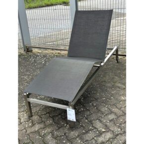 Kettler "Feel" Sonnenliege, Gestell Edelstahl, Bespannung Textilgewebe grau meliert - Ausstellung Karlsruhe