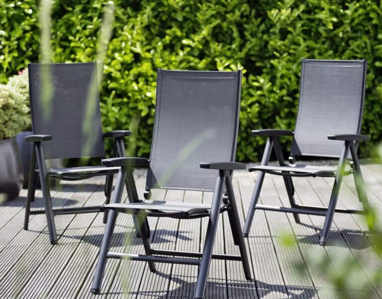 Kettler "Cirrus" Klappsessel/Verstellsessel, Gestell Aluminium anthrazit, Sitz Textilgewebe anthrazit-grau, Armlehnen Kunststoff