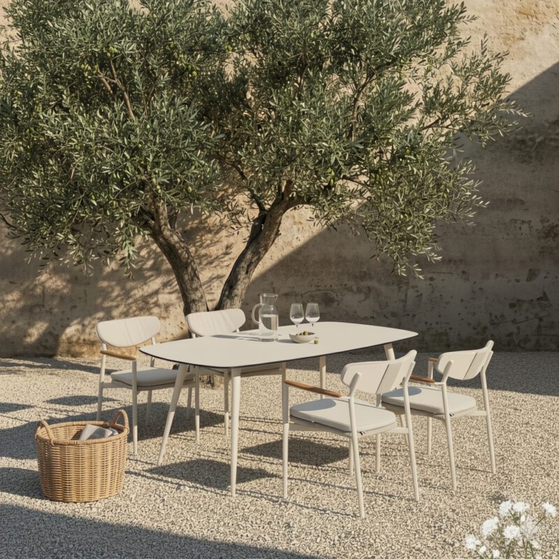 CASA DOMA Farini/Napola Gartenmöbel-Set mit Tisch HPL 180x100 cm, 5-teilig