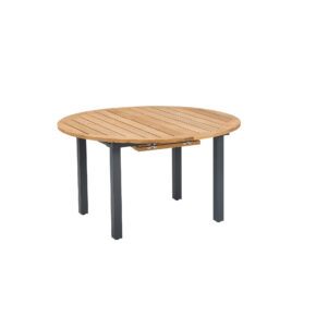 CASA DOMA "Ugento" Ausziehtisch 140/190 x 140 cm, Gestell Edelstahl anthrazit, Tischplatte Teakholz