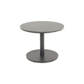Lesli Living "Geneva" Beistelltisch rund, 59cm, Aluminium matt anthrazit, Tischplatte Sinterstein