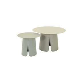 Lesli Living "Ohio" Beistelltisch-Set, Aluminium creme
