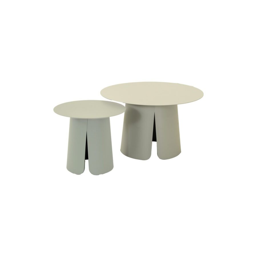 Lesli Living "Ohio" Beistelltisch-Set, Aluminium creme