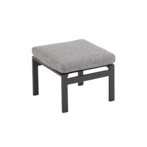 Liadomo "Celano" Gartenhocker, Gestell Aluminium anthrazit, Polster Olefin grau, Bespannung Textilen