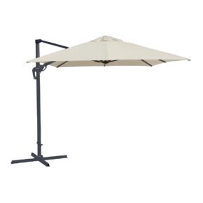 Liadomo "Pineto" Ampelschirm 340x270 cm, eckig, Aluminium anthrazit, Dessin Off-White