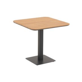 Liadomo "Torano" Klapptisch 80x80 cm, Gestell Aluminium anthrazit, Tischplatte Teakholz