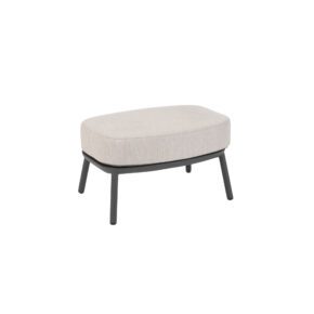 4Seasons Outdoor "Alicante" Lounge-Fußhocker, Gestell Aluminium anthrazit, Sitzkissen Olefin hellgrau